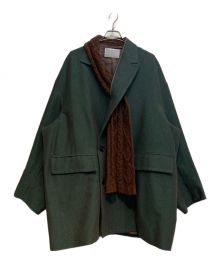 KOLOR（カラー）の古着「rakid herringbone docking coat　（ラギットヘリンボーンドッキングコート）」｜グリーン