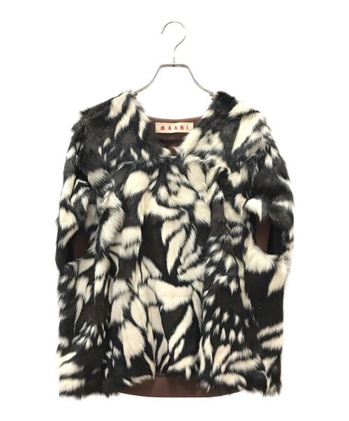 MARNI（マルニ）MARNI (マルニ) キッドファー切替ベスト ブラック サイズ:40の古着・服飾アイテム