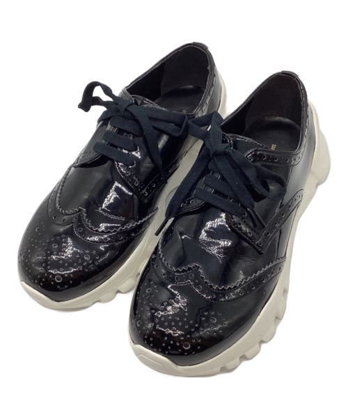 tricot COMME des GARCONS（トリココムデギャルソン）tricot COMME des GARCONS (トリココムデギャルソン) ウイングチップスニーカー ブラック サイズ:22.5の古着・服飾アイテム