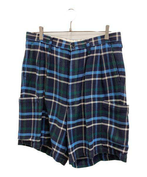 NEAT（ニート）NEAT (ニート) FALIER SARTI CHECK CARGO SHORTS ネイビー×ブルー サイズ:XLの古着・服飾アイテム