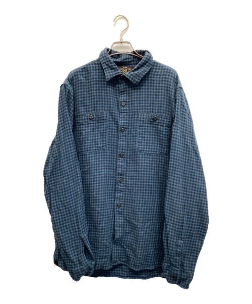 RRL（ダブルアールエル）RRL (ダブルアールエル) チェックシャツ ブルー サイズ:Lの古着・服飾アイテム