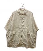 sillageシアージ）の古着「BIG POCKET OVERSHIRT SHORT SLEEVE」｜ベージュ