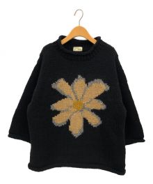 MacMahon Knitting Mills By Niche（マクマホンニッティングミルズ バイ ニッチ）の古着「All Roll Neck Knit " Flower "」｜ブラック