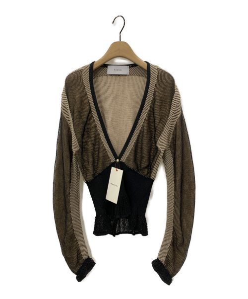 MURRAL（ミューラル）MURRAL (ミューラル) Pigment knit cardigan ブラック サイズ:Fの古着・服飾アイテム