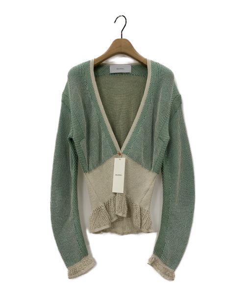 MURRAL（ミューラル）MURRAL (ミューラル) Pigment knit cardigan ライトグリーン サイズ:Fの古着・服飾アイテム