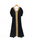 MURRALミューラル）の古着「Dahlia embroidery tiered dress」｜ブラック