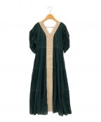 MURRALミューラル）の古着「Wave cotton tiered dress」｜グリーン