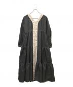 MURRALミューラル）の古着「Vintage taffeta tiered dress」｜ブラック