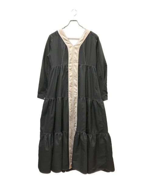 MURRAL（ミューラル）MURRAL (ミューラル) Vintage taffeta tiered dress ブラック サイズ:1の古着・服飾アイテム