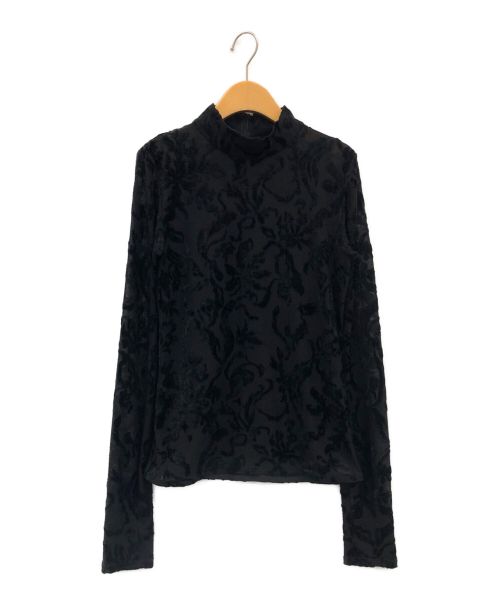 MURRAL（ミューラル）MURRAL (ミューラル) Snowflake jacquard velor top ブラック サイズ:2の古着・服飾アイテム