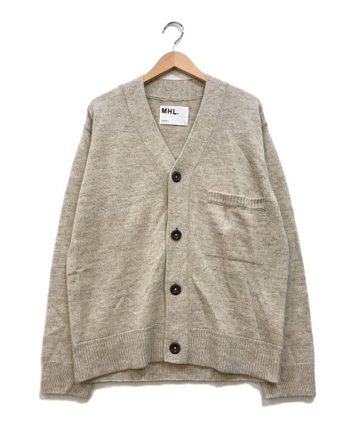 MHL（エムエイチエル）MHL (エムエイチエル) WOOL ALPACA LINEN CARDIGAN ベージュ サイズ:Lの古着・服飾アイテム