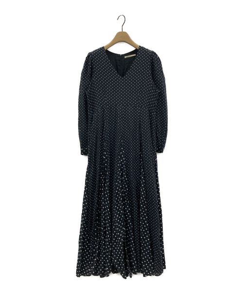 ne quittez pas（ヌキテパ）ne quittez pas (ヌキテパ) COTTON RAYON TWILL PRINT DRESS ブラック サイズ:-の古着・服飾アイテム