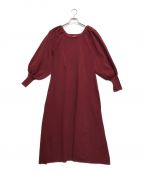 MIELI INVARIANTミエリインヴァリアント）の古着「2Way Tuck Knit Dress」｜レッド