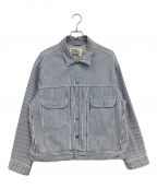 LEVI'S MADE&CRAFTEDリーバイスメイドクラフテッド）の古着「ヒッコリーストライプデニムジャケット」｜ブルー×ホワイト