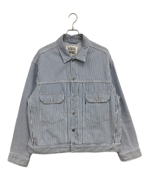 LEVI'S MADE&CRAFTED（リーバイスメイドクラフテッド）LEVI'S MADE&CRAFTED (リーバイスメイドクラフテッド) ヒッコリーストライプデニムジャケット ブルー×ホワイト サイズ:Mの古着・服飾アイテム