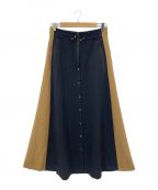 A+ TOKYOエープラストウキョウ）の古着「ハーフZIPオープンフレアスカート」｜ブラック