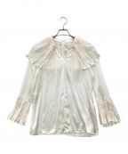 Lautashiラウタシー）の古着「Pleated silk blouse（シルクブラウス）」｜アイボリー