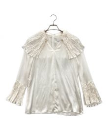 Lautashi（ラウタシー）の古着「Pleated silk blouse（シルクブラウス）」｜アイボリー