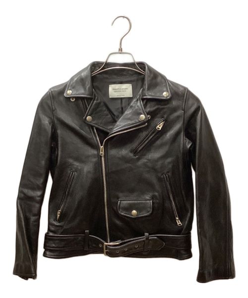 beautiful people（ビューティフルピープル）beautiful people (ビューティフルピープル) vintage leather riders jacket /ビンテージレザーライダースジャケット ブラック サイズ:150の古着・服飾アイテム