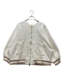 MaxMara（マックスマーラ）の古着「Cartone Logo Bomber Jacket」｜ホワイト