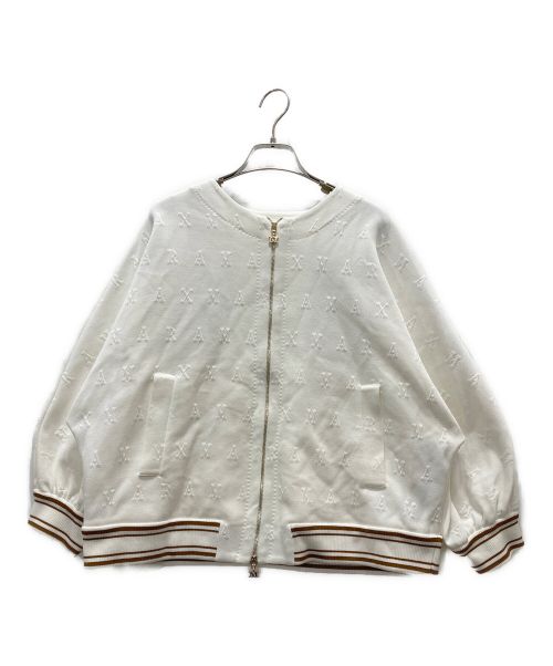 MaxMara（マックスマーラ）MaxMara (マックスマーラ) Cartone Logo Bomber Jacket ホワイト サイズ:44の古着・服飾アイテム