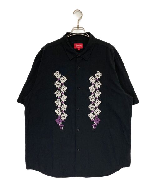 SUPREME（シュプリーム）SUPREME (シュプリーム) Needlepoint S/S Shirt ブラック サイズ:XLの古着・服飾アイテム