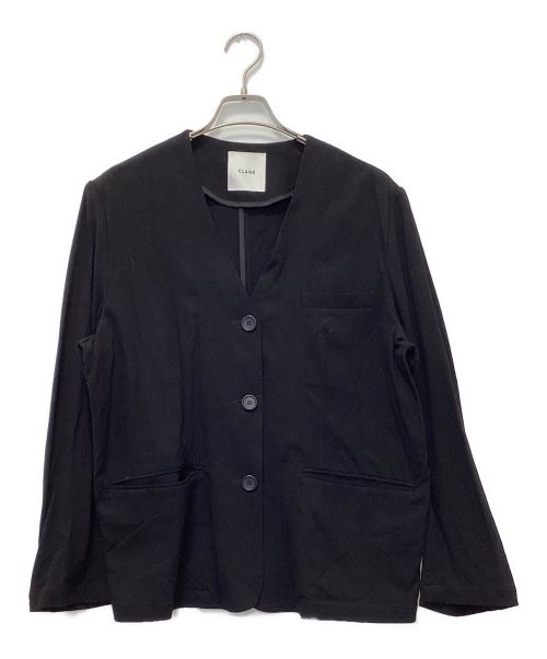 CLANE（クラネ）CLANE (クラネ) WIDE NO COLLAR JACKET ブラック サイズ:1の古着・服飾アイテム