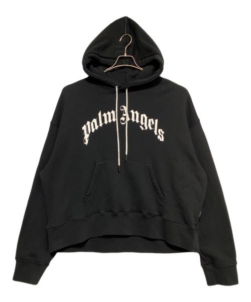 Palm Angels（パーム エンジェルス）Palm Angels (パーム エンジェルス) CURVED LOGO HOODIE ブラック サイズ:Lの古着・服飾アイテム