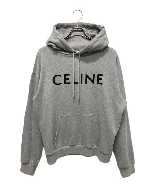 CELINE（セリーヌ）CELINE (セリーヌ) クラシックロゴルーズスウェットパーカー グレー サイズ:Lの古着・服飾アイテム