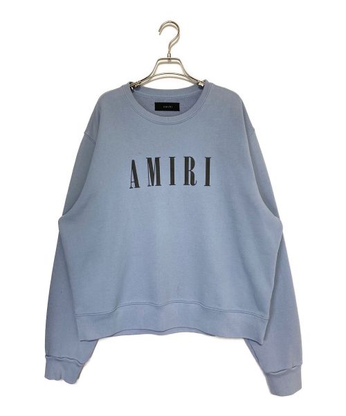 AMIRI（アミリ）AMIRI (アミリ) ロゴプリントクルーネックスウェットシャツ スカイブルー サイズ:Lの古着・服飾アイテム