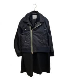 sacai（サカイ）の古着「Nylon Twill Mix Coat」｜ブラック×オリーブ