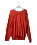 AURALEEオーラリー）の古着「FELTED WOOL KNIT V-NECK PO/ウールニットVネックポロ」｜レッド