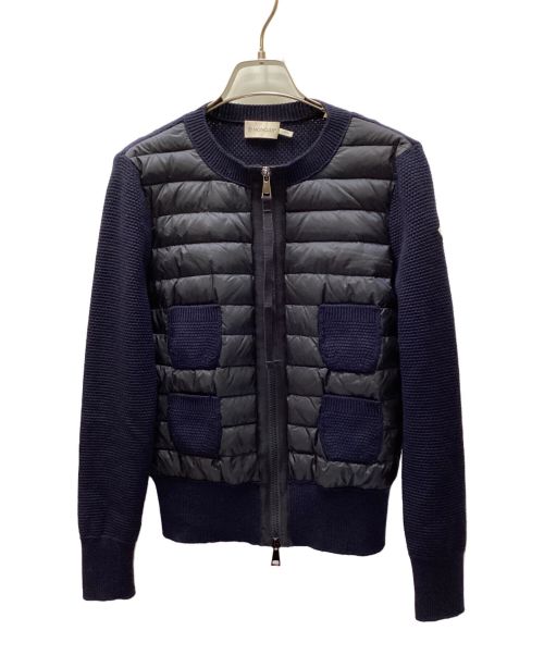 MONCLER（モンクレール）MONCLER (モンクレール) MAGLIONE TRICOT ALLA COREANA/ダウン切替 ニットカーディガン ネイビー サイズ:XSの古着・服飾アイテム