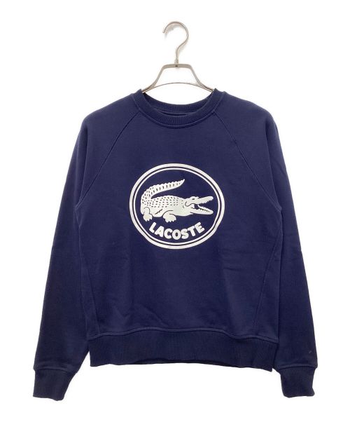 LACOSTE（ラコステ）LACOSTE (ラコステ) フロッキークロックプリントスウェットシャツ ネイビー サイズ:34の古着・服飾アイテム