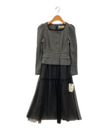 HER LIP TO（ハーリップトゥ）の古着「Baccarat Tule Long Dress」｜グレー