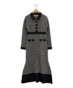 HER LIP TOハーリップトゥ）の古着「Buckingham Houndstooth Knit Dress」｜ブラック×ホワイト