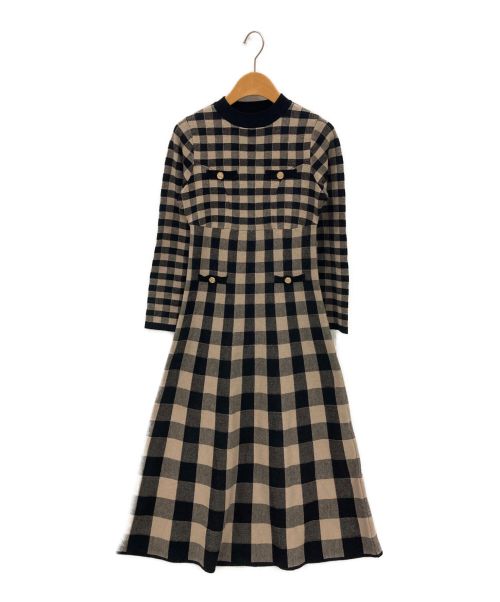 HER LIP TO（ハーリップトゥ）HER LIP TO (ハーリップトゥ) Plaid Jacquard Knit Dress ベージュ サイズ:Sの古着・服飾アイテム