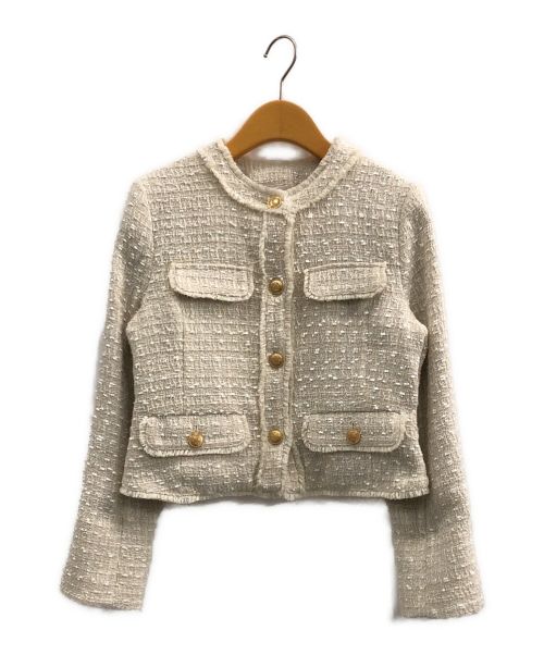 HER LIP TO（ハーリップトゥ）HER LIP TO (ハーリップトゥ) Spring Tweed Jacket オフホワイト サイズ:Sの古着・服飾アイテム