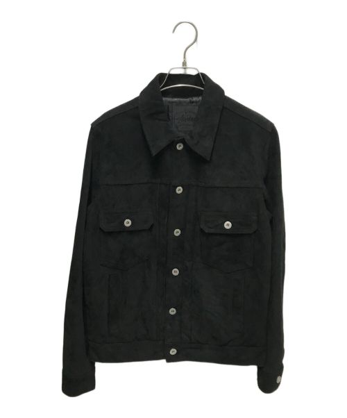 stussy（ステューシー）stussy (ステューシー) レザートラッカージャケット ブラック サイズ:SMALLの古着・服飾アイテム