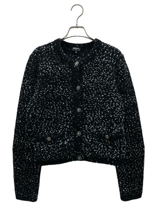 CHANEL（シャネル）CHANEL (シャネル) Cashmere and silk knit cardigan ブラック サイズ:38の古着・服飾アイテム