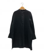 KAGUREカグレ）の古着「リネンチュニックシャツ」｜ブラック