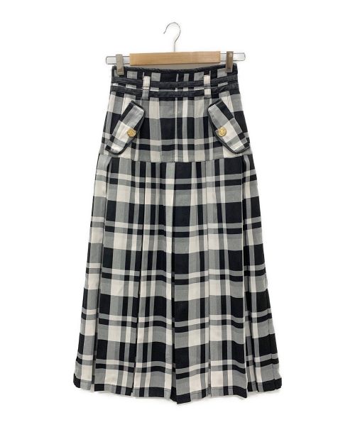 HER LIP TO（ハーリップトゥ）Her lip to (ハーリップトゥ) Pleated Checkered Twill Skirt ブラック サイズ:Sの古着・服飾アイテム