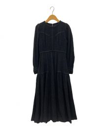 HER LIP TO（ハーリップトゥ）の古着「Modern Lace Trimmed Long Dress」｜ブラック