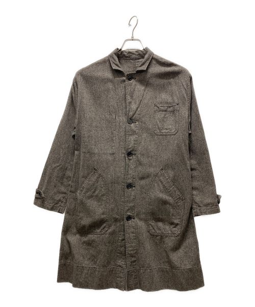 BELAFONTE RAGTIME CLOTHING（ベラフォンテ）BELAFONTE RAGTIME CLOTHING (ベラフォンテ) G-COATS LINEN COTTON HERRINGBONE SMOKY SALTIN PEPPER ブラウン サイズ:Lの古着・服飾アイテム