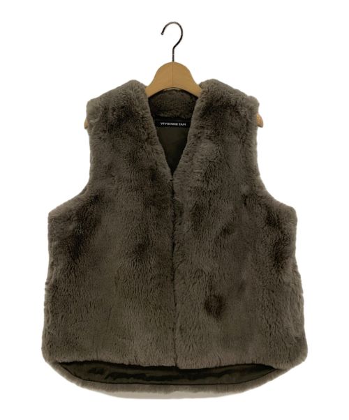 VIVIENNE TAM（ヴィヴィアンタム）VIVIENNE TAM (ヴィヴィアンタム) FAUX FUR VEST モカ サイズ:38の古着・服飾アイテム