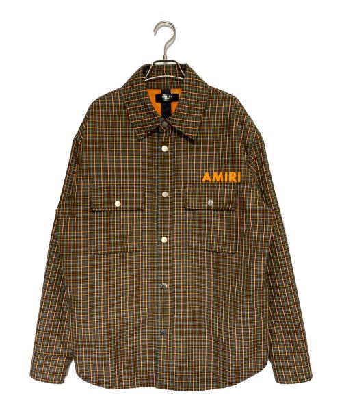 AMIRI（アミリ）AMIRI (アミリ) オーバーサイズシャツジャケット グレー×オレンジ サイズ:Mの古着・服飾アイテム