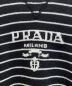 中古・古着 PRADA (プラダ) カシミア混クルーネック セーター ブラック×ホワイト サイズ:48：130000円