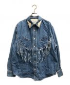 TOGA ARCHIVESトーガアーカイブス）の古着「DENIM FRINGE SHIRTS/ﾌﾘﾝｼﾞデニムウエスタンシャツ」｜ブルー