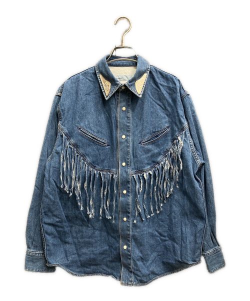 TOGA ARCHIVES（トーガアーカイブス）TOGA ARCHIVES (トーガアーカイブス) DENIM FRINGE SHIRTS/ﾌﾘﾝｼﾞデニムウエスタンシャツ ブルー サイズ:Sの古着・服飾アイテム