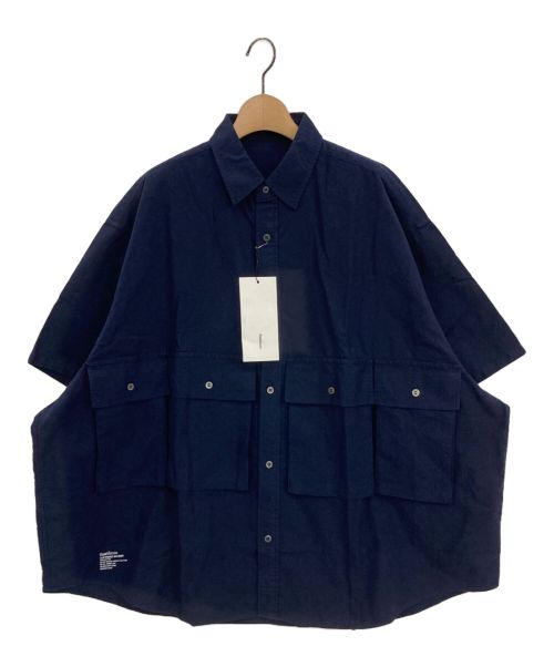 FreshService（フレッシュサービス）FreshService (フレッシュサービス) OXFORD FLAP POCKET S/S SHIRT ネイビー サイズ:Fの古着・服飾アイテム